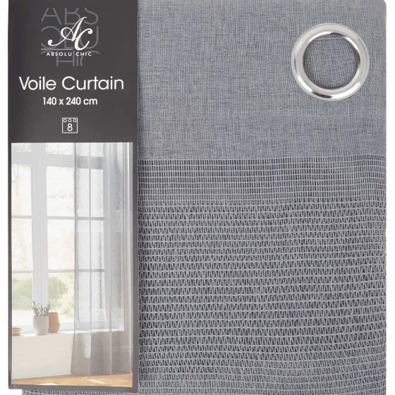 Raamdecoratie>C&C Absolu Chic Voile Gordijn Beige,Grijs,Wit