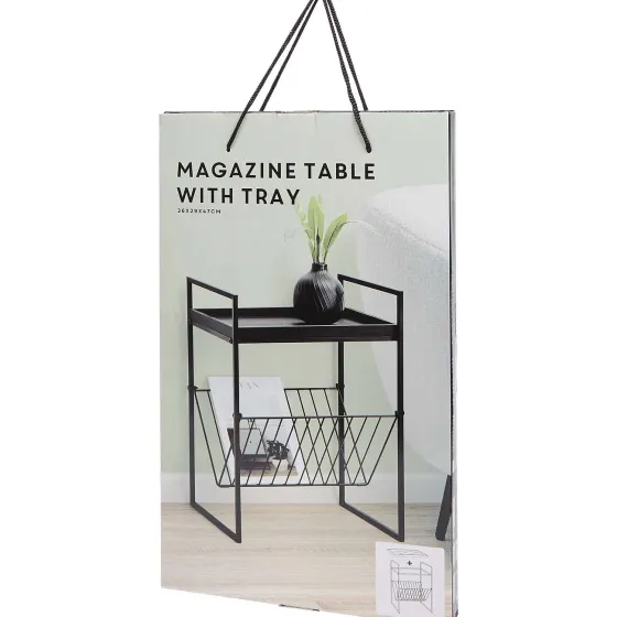 Woonaccessoires>Merk Bijzettafel Met Tijdschriftenrek Beige,Zwart