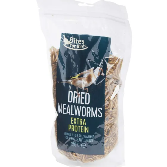 Dierenvoeding>Bites for Birds Gedroogde Meelwormen