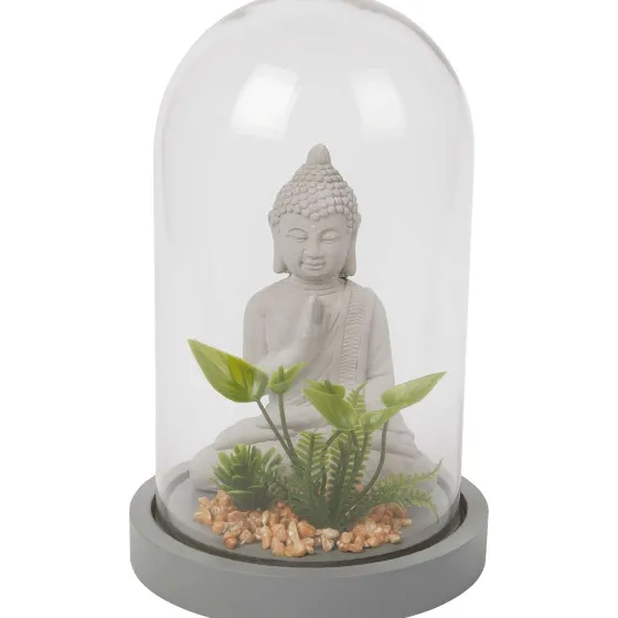 Woonaccessoires>Merk Boeddha In Stolp Grijs