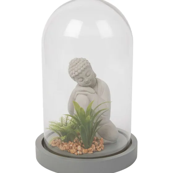 Woonaccessoires>Merk Boeddha In Stolp Grijs
