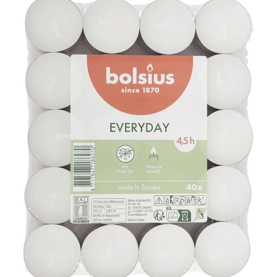 Kaarsen>Bolsius Theelichten Wit