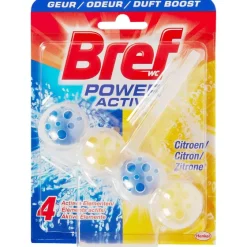 Schoonmaakmiddelen>Bref Power Activ' Toiletblok Citroen Blauw,Geel