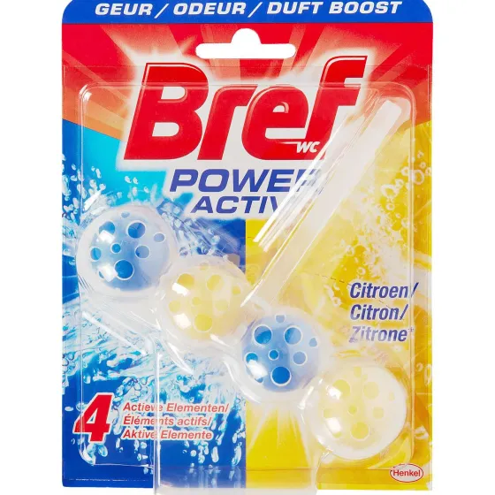 Schoonmaakmiddelen>Bref Power Activ' Toiletblok Citroen Blauw,Geel
