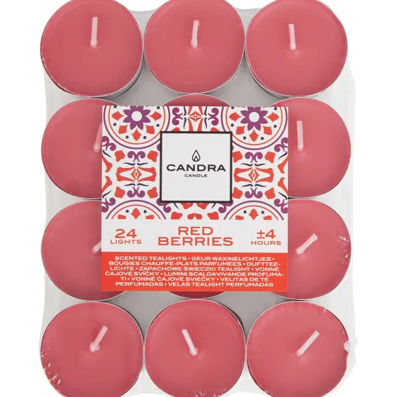 Kaarsen>Candra Geurtheelichten Rode Bessen Roze