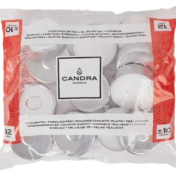 Kaarsen>Candra Maxi-Theelichten Wit