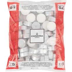 Kaarsen>Candra Theelichten Wit Zilver,Wit