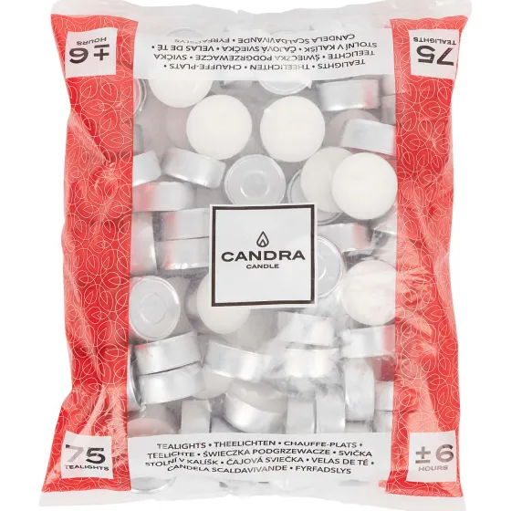 Kaarsen>Candra Theelichten Wit Zilver,Wit