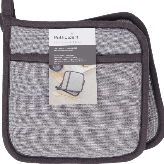 Badtextiel>Hotel Royal Chambray Pannenlappen Print,Rood,Zwart