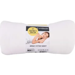 Beddengoed>Comfibeds Jersey Hoeslaken Beige,Wit