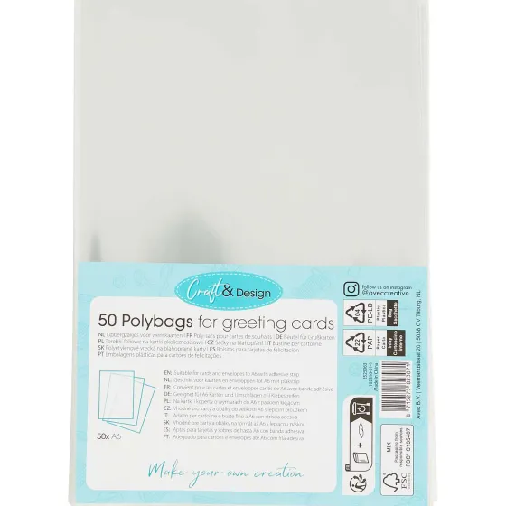 Kaarten>Office Essentials Craft & Design Opbergzakjes Voor Wenskaarten Transparant