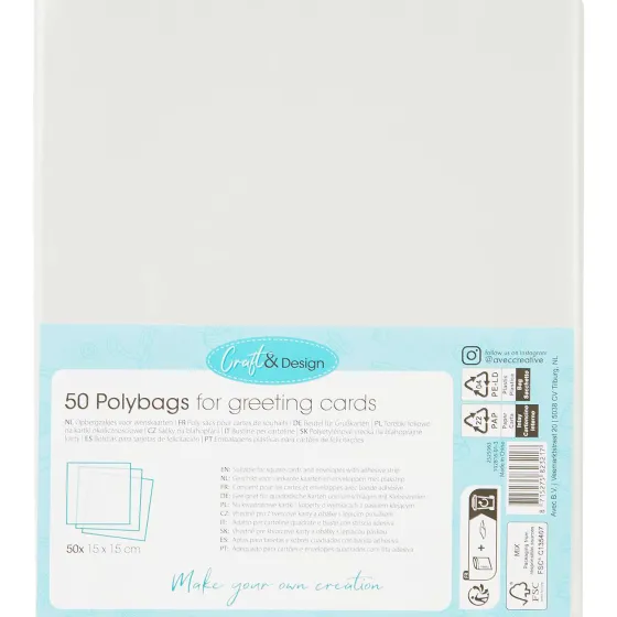 Kaarten>Office Essentials Craft & Design Opbergzakjes Voor Wenskaarten Transparant