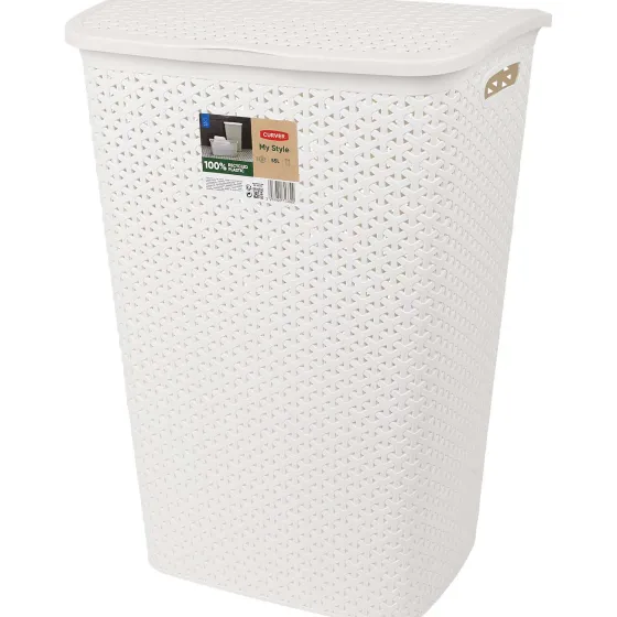 Woonaccessoires>Curver Rattan Wasmand Zwart,Wit