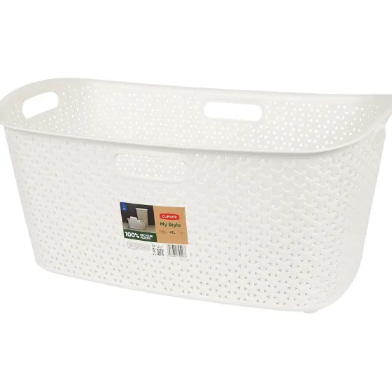 Wassen & Strijken>Curver Rattan Wasmand Zwart,Wit