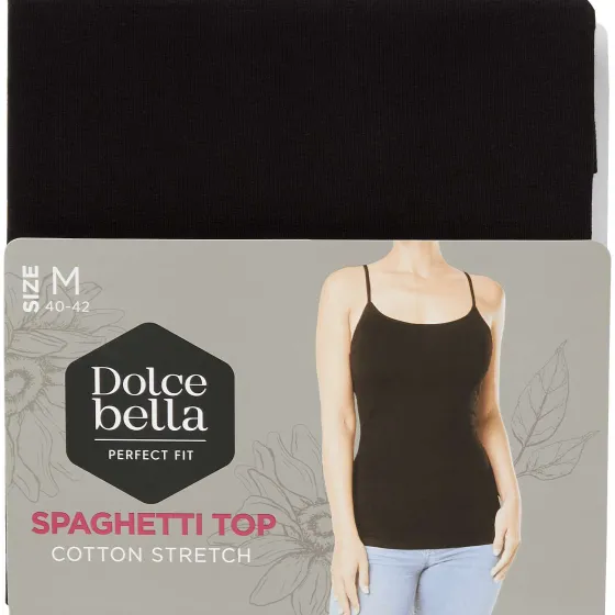 Kleding>Dolce Bella Spaghetti-Top Zwart
