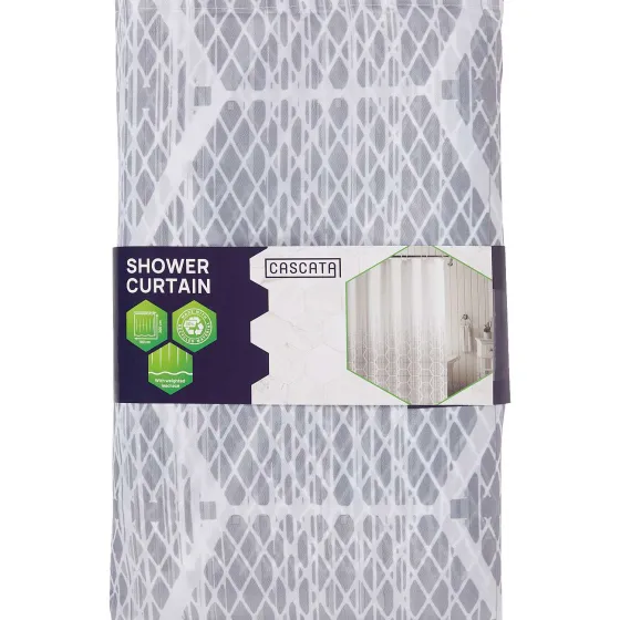 Badkamer & Toilet Accessoires>Cascata Douchegordijn Grijs,Print,Zwart