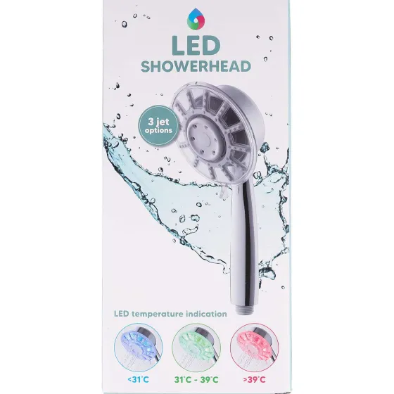 Badkamer & Toilet Accessoires>Cascata Douchekop Met Ledlicht Zilver
