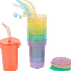 Glazen>Royal Leerdam Drinkbekers Met Rietjes Meerkleurig