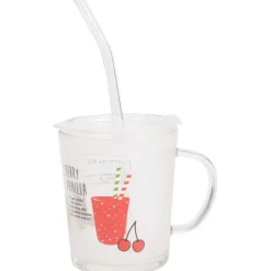 Servies>Merk Drinkglas Met Deksel En Rietje Transparant