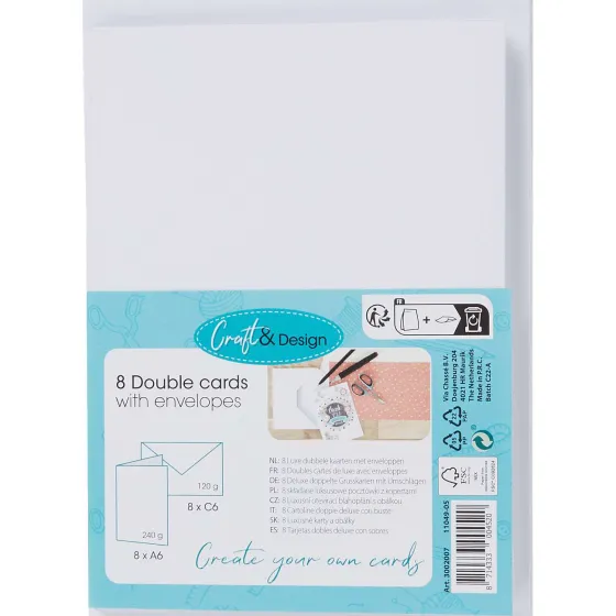 Kaarten>Office Essentials Dubbele Kaarten Met Enveloppen Beige,Wit