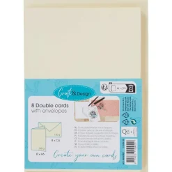 Kaarten>Office Essentials Dubbele Kaarten Met Enveloppen Beige,Wit