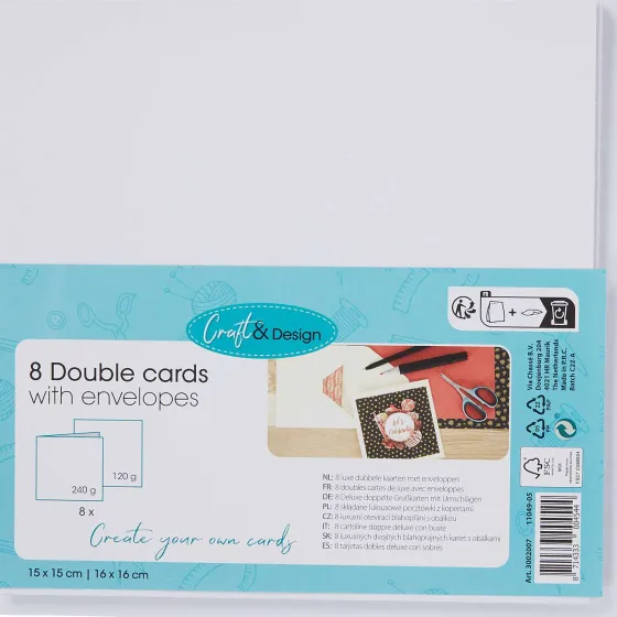 Kaarten>Office Essentials Dubbele Kaarten Met Enveloppen Beige,Wit