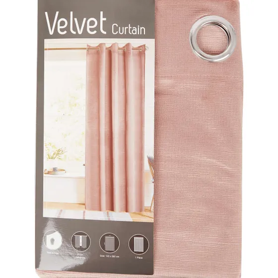 Raamdecoratie>C&C Fluwelen Gordijn Beige,Roze