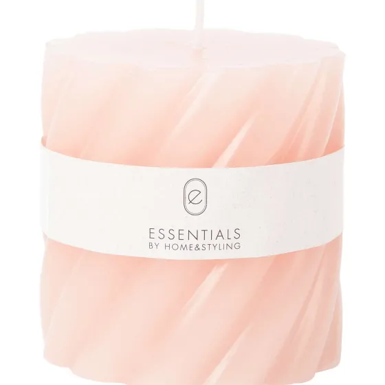Kaarsen>Candra Gedraaide Stompkaars Groen,Roze,Wit