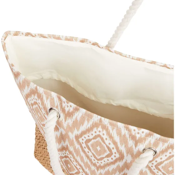 Rugzakken>Spilbergen Gevlochten Strandtas Meerkleurig,Print,Zwart