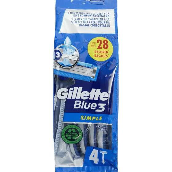 Ontharen & Scheren>Gillette Blue3 Scheermesjes Simple Blauw