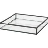 Woonaccessoires>Merk Glazen Tray Goud,Zwart