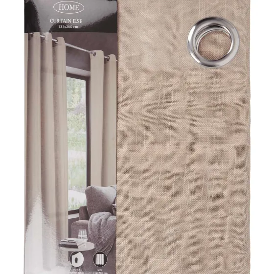 Raamdecoratie>C&C Gordijn Ilse Beige,Wit