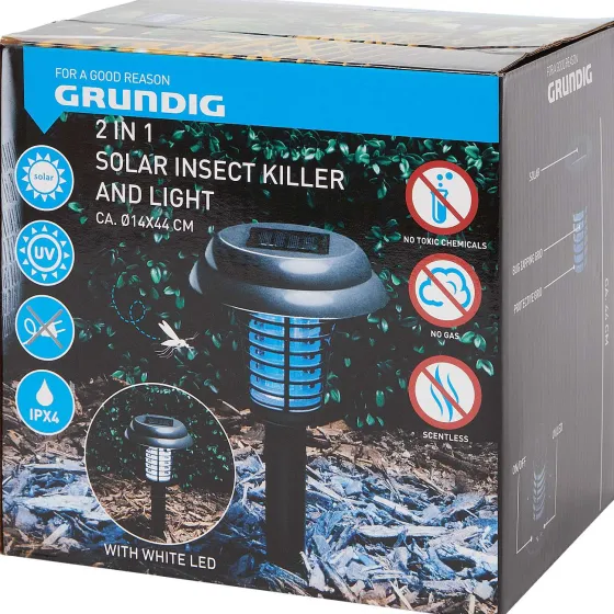 Buitenverlichting>Grundig Solar Insectenverdelger En -Lamp Zwart