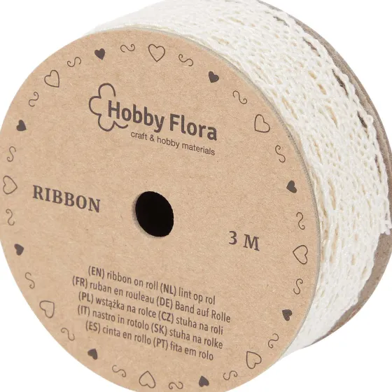 Breien & Haken>Alison & Mae Hobby Flora Lint Beige,Wit