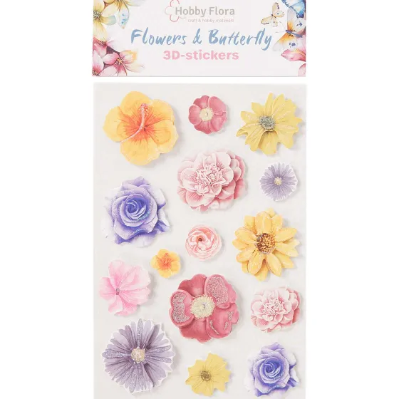 Kaarten>Office Essentials Hobby Flora Vlinder- En Bloemenstickers Print