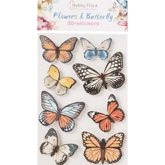 Kaarten>Office Essentials Hobby Flora Vlinder- En Bloemenstickers Print