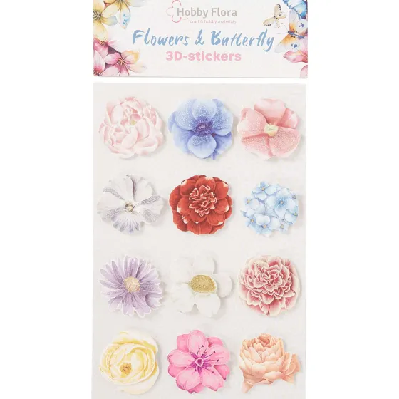 Kaarten>Office Essentials Hobby Flora Vlinder- En Bloemenstickers Print
