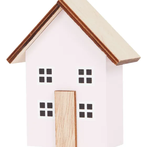 Woonaccessoires>Merk Home Accents Houten Huisje Grijs,Groen,Roze,Wit