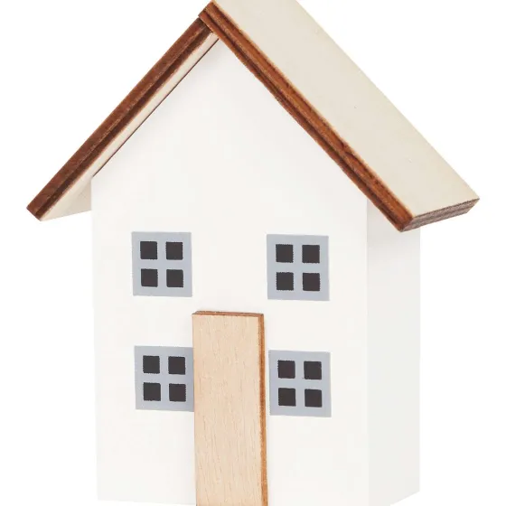 Woonaccessoires>Merk Home Accents Houten Huisje Grijs,Groen,Roze,Wit