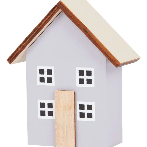 Woonaccessoires>Merk Home Accents Houten Huisje Grijs,Groen,Roze,Wit