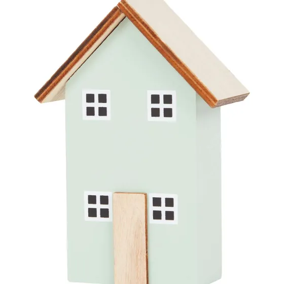Woonaccessoires>Merk Home Accents Houten Huisje Grijs,Groen,Roze,Wit