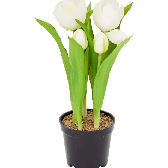 Kunstplanten & -Bloemen>Merk Home Accents Kunsttulpen In Pot Geel,Meerkleurig,Rood,Roze,Wit