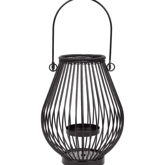 Kaarsenhouders>Merk Home Accents Metalen Lantaarn Zwart,Wit