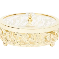 Woonaccessoires>Merk Home Accents Metalen Opbergdoosje Goud,Zilver