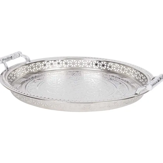 Dienbladen>Staub Home Accents Rond Dienblad Zilver