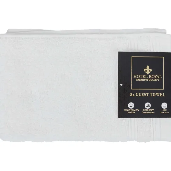 Badtextiel>Hotel Royal Gastendoekjes Grijs,Wit