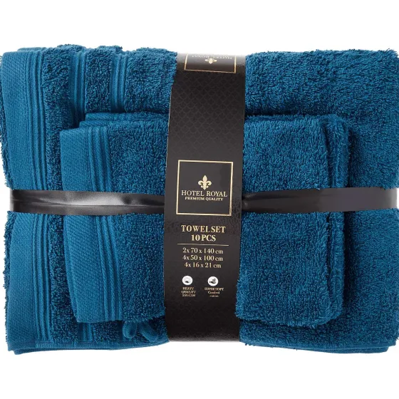 Badtextiel>Hotel Royal Luxe Handdoekenset Blauw,Grijs,Wit
