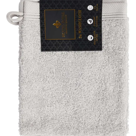 Badtextiel>Hotel Royal Washandjes Licht Grijs