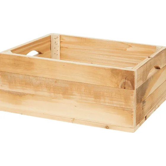 Woonaccessoires>Merk Houten Opbergkist Beige