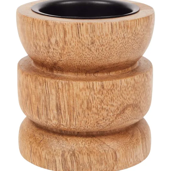 Kaarsenhouders>Merk Houten Theelichthouder Beige